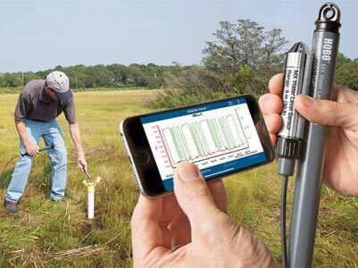 The logger dramatically simplifies and lowers the cost of field data collection by providing wireless access to high-accuracy water level and temperature measurements right from a mobile phone, tablet, or Windows computer