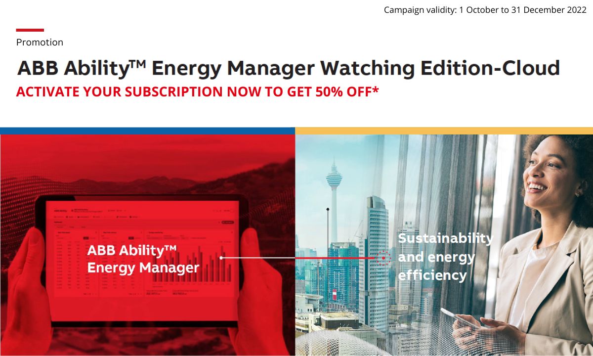 ABB Ability™ Energy Manager is the digital solution to monitor and optimize your energy consumption and CO2 footprint, giving the chance to make faster and better decisions based on data insights