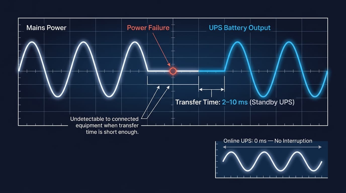 How a UPS switches to battery power